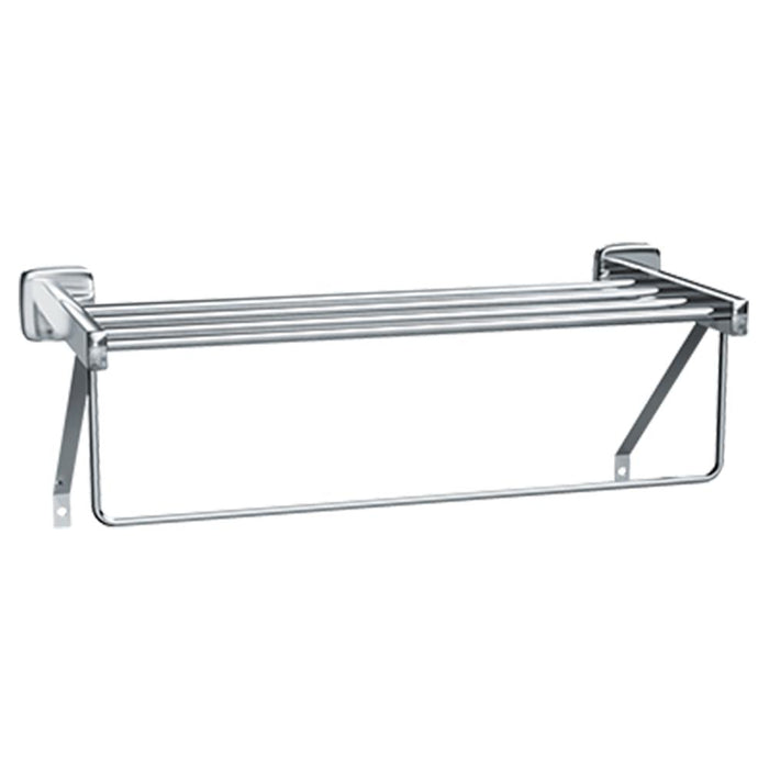 ASI 7310-24 Towel Shelf w/ Drying Rod & Support Bracket Surface Mounted - Prestige Distribution