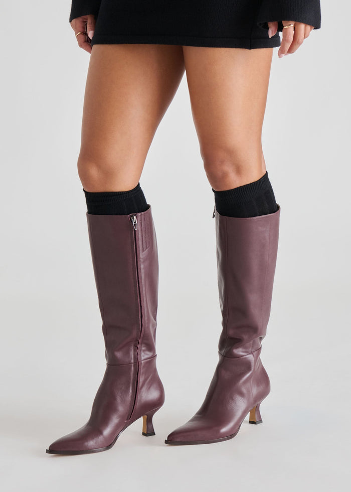 Dolce Vita - Auggie Boots Wide Calf - Wine Leather -
