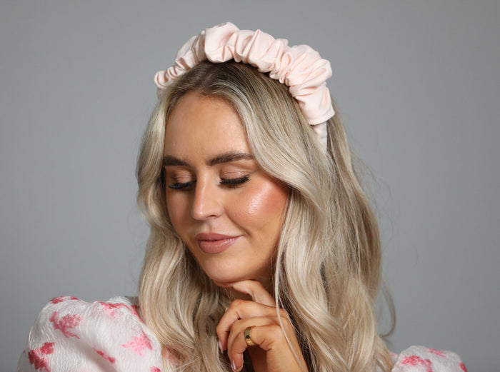 Baby Pink Ruched Headband