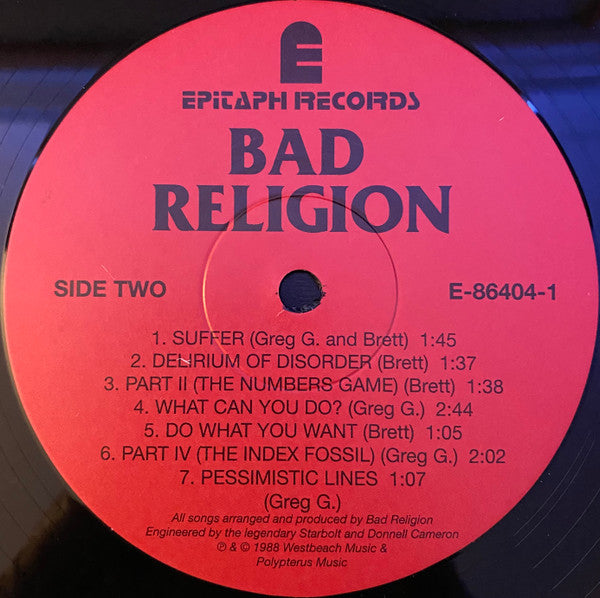 Bad Religion - Suffer (LP) [US] RP (Near Mint (NM or M-))