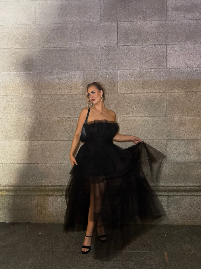 Bandeau Tulle Maxi Dress