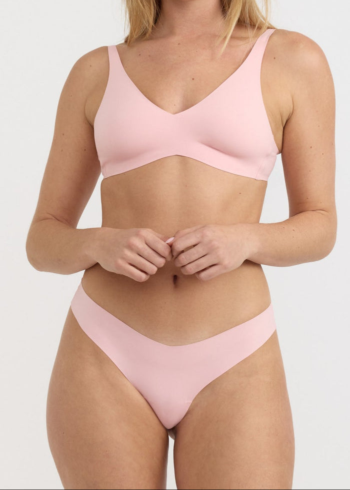Organic Basics - Bare Plunge Bralette - Marshmallow Pink -