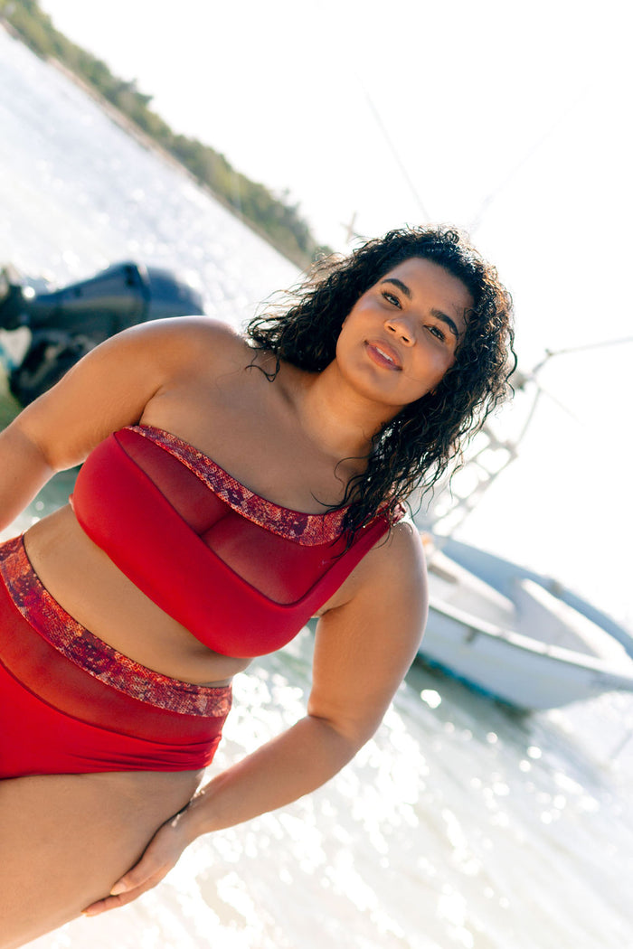 Nomads Swimwear - Bay Top II - Iguana/Merlot -