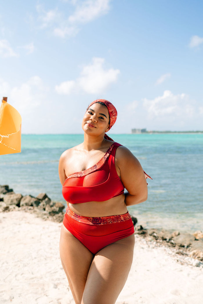 Nomads Swimwear - Bay Top II - Iguana/Merlot -