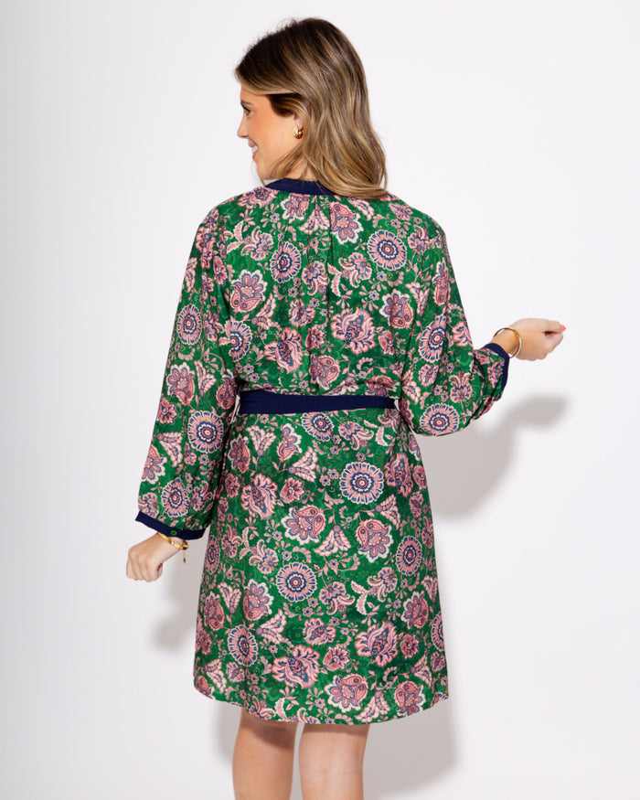 Belted Paisley Mini Dress