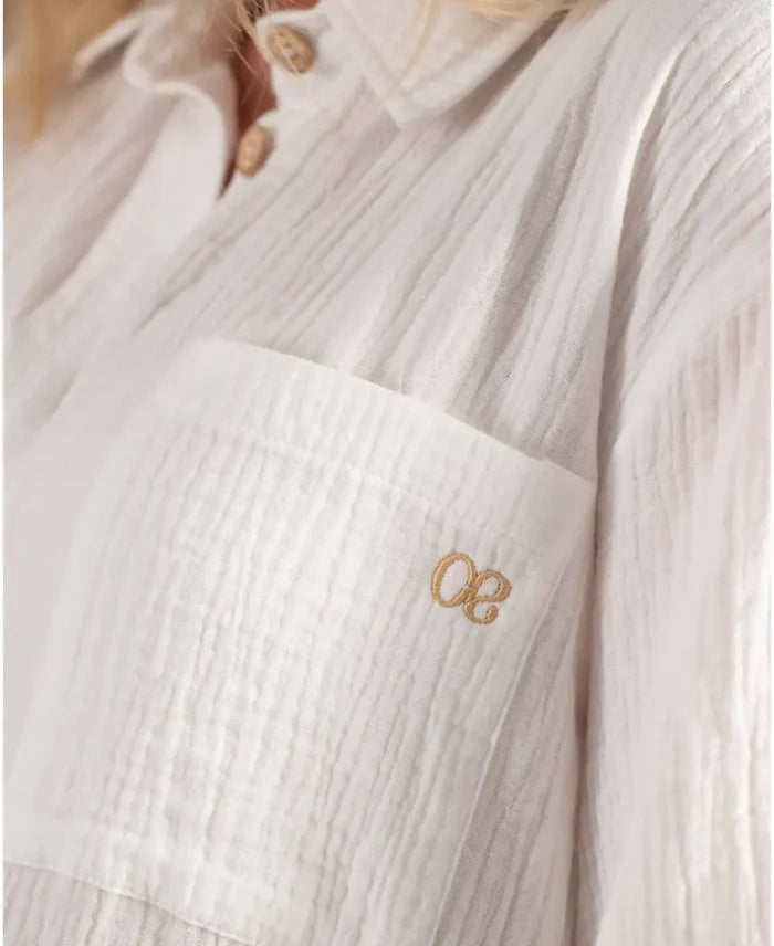 Bertille white maternity and nursing beach dress