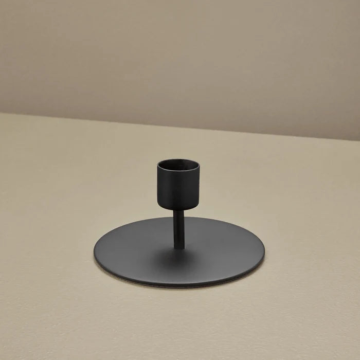 Black Metal Simple Taper Candlestick