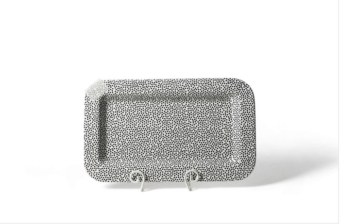 Black Small Dot Entertaining Mini Rectangle Platter