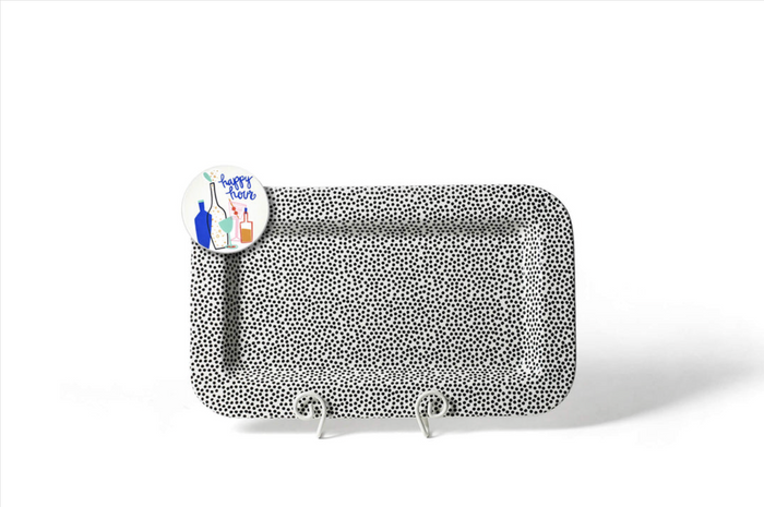 Black Small Dot Entertaining Mini Rectangle Platter