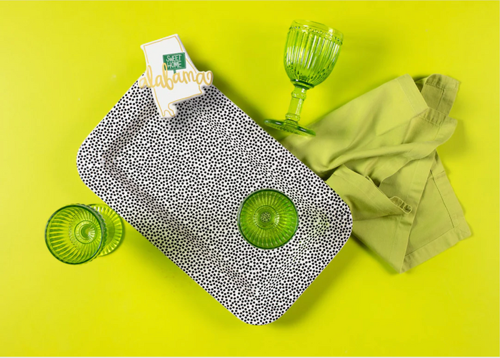 Black Small Dot Entertaining Mini Rectangle Platter