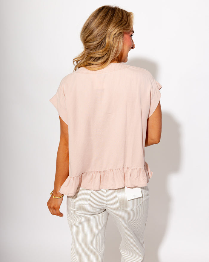 Blush Ruffle Cropped Top