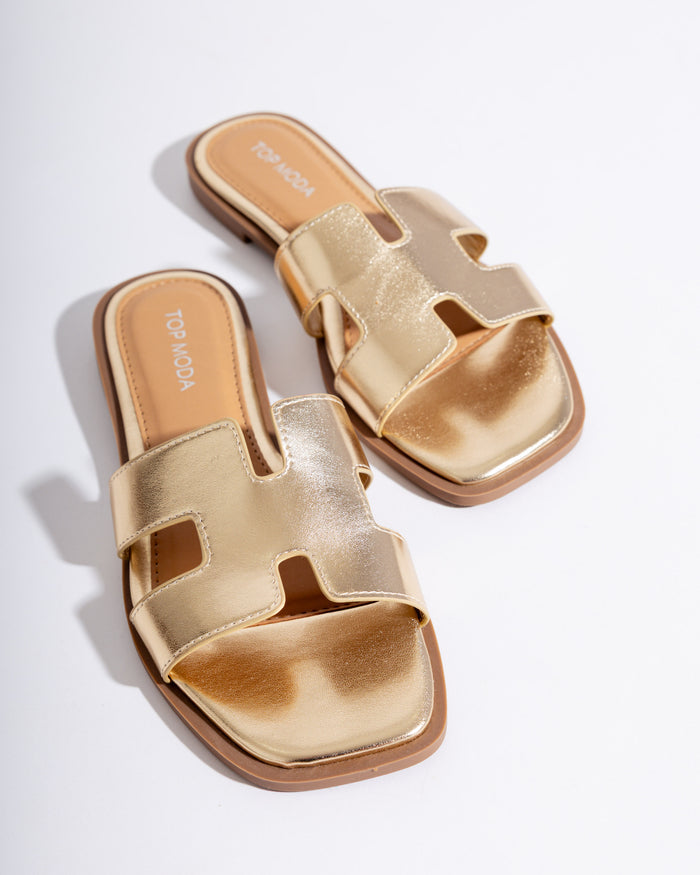 Boardwalk Babe Slides in Gold