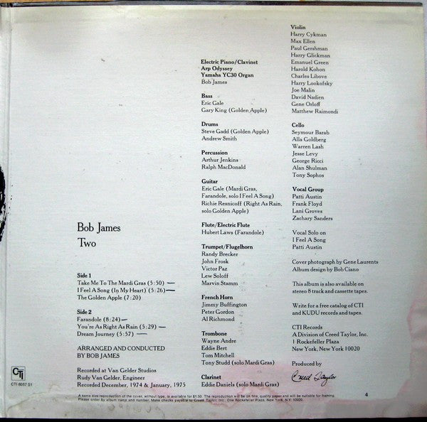 Bob James - Two (1975 STEREO)