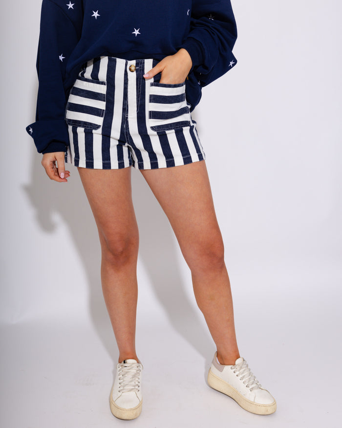 Bold Stripe Mineral Wash Shorts