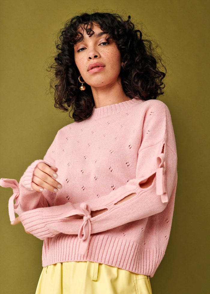Gigi Knitwear - Bow Sweater - Pink -