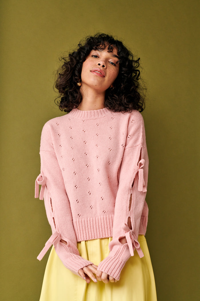 Gigi Knitwear - Bow Sweater - Pink -