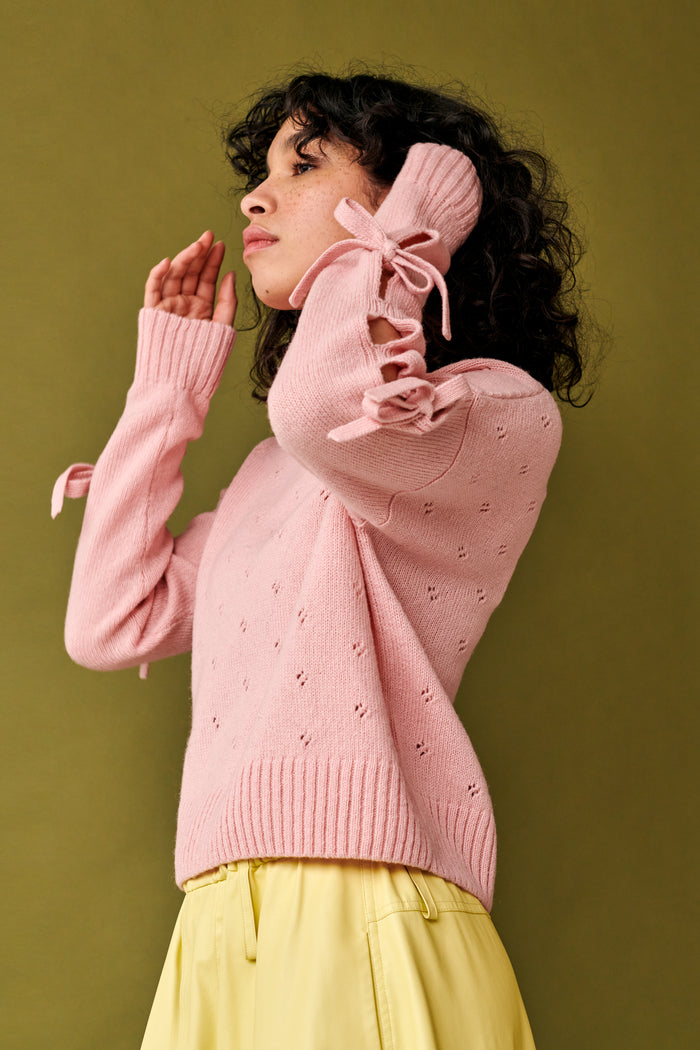 Gigi Knitwear - Bow Sweater - Pink -