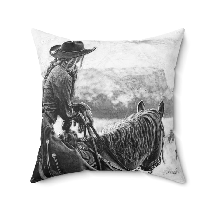 "Bridles and Braids" Square Pillow.
