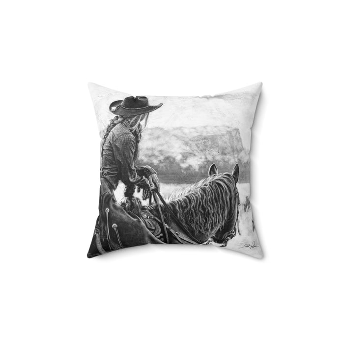 "Bridles and Braids" Square Pillow.