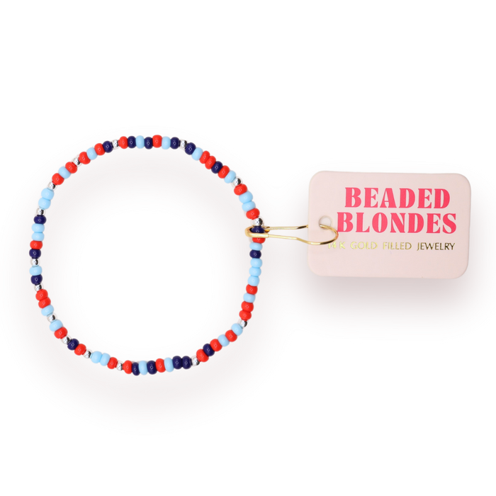 Bright Red and Blues Sprinkle Bracelet
