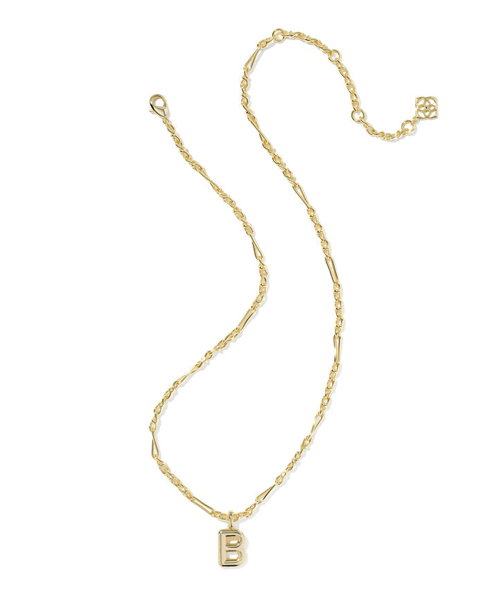 Bubble Letter B Pendant Necklace in Gold