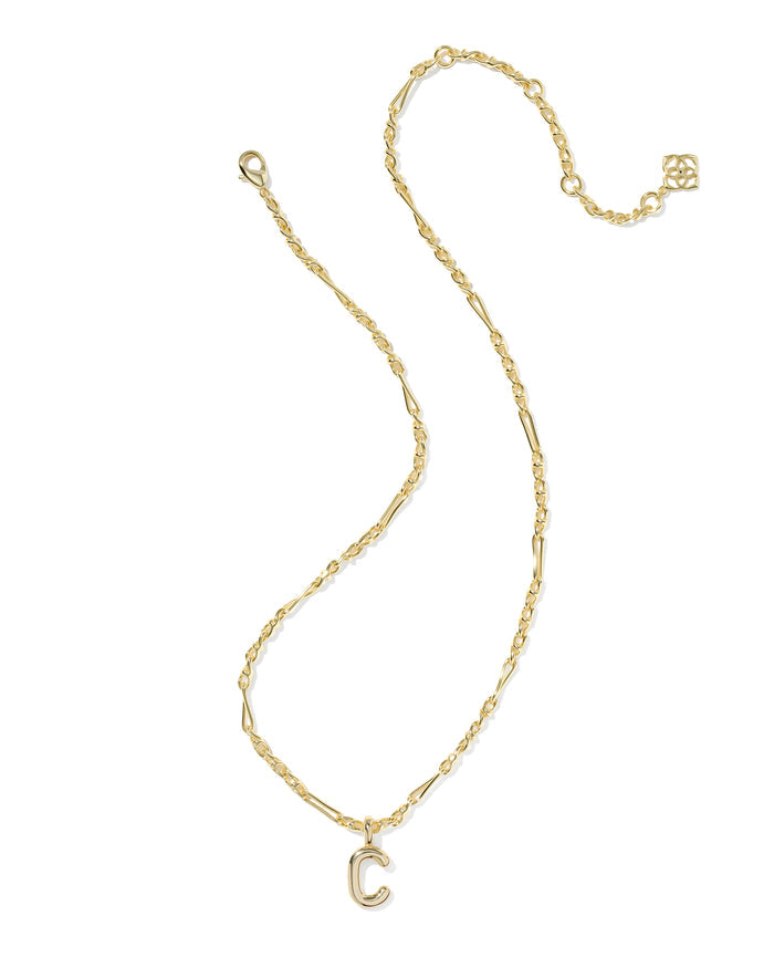 Bubble Letter C Pendant Necklace in Gold