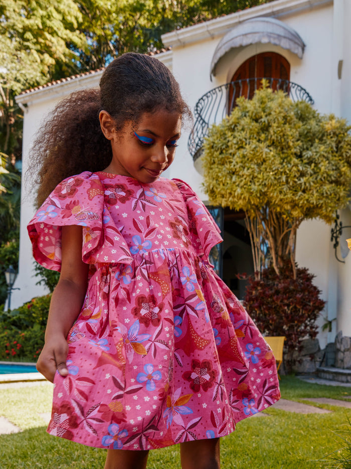 Butterfly Sleeve Twirl Dress