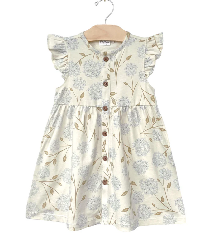 Button Up Jersey Dress - Hydrangea