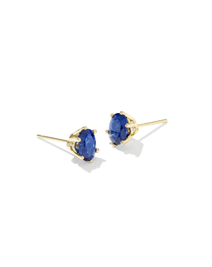 Cailin Gold Crystal Stud Earrings in Blue Violet Crystal