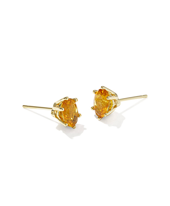Cailin Gold Crystal Stud Earrings in Golden Yellow Crystal