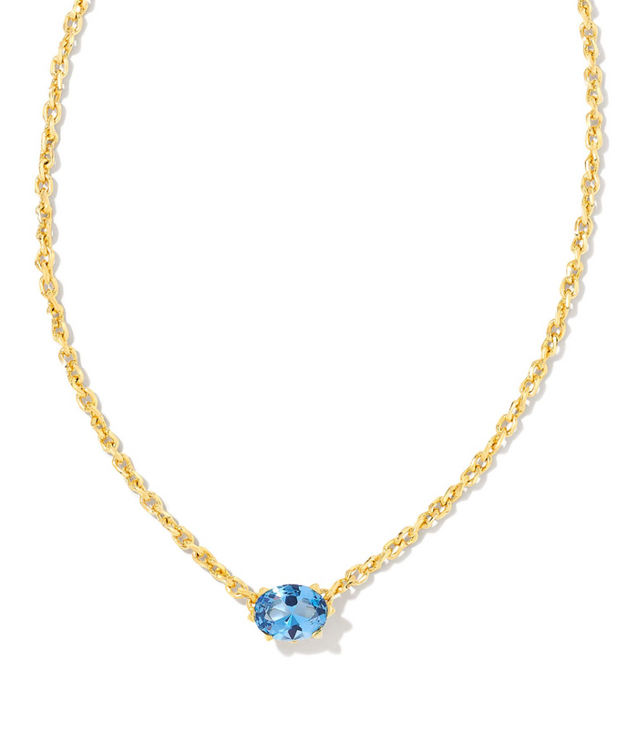 Cailin Gold Pendant Necklace in Gold Blue Violet Crystal