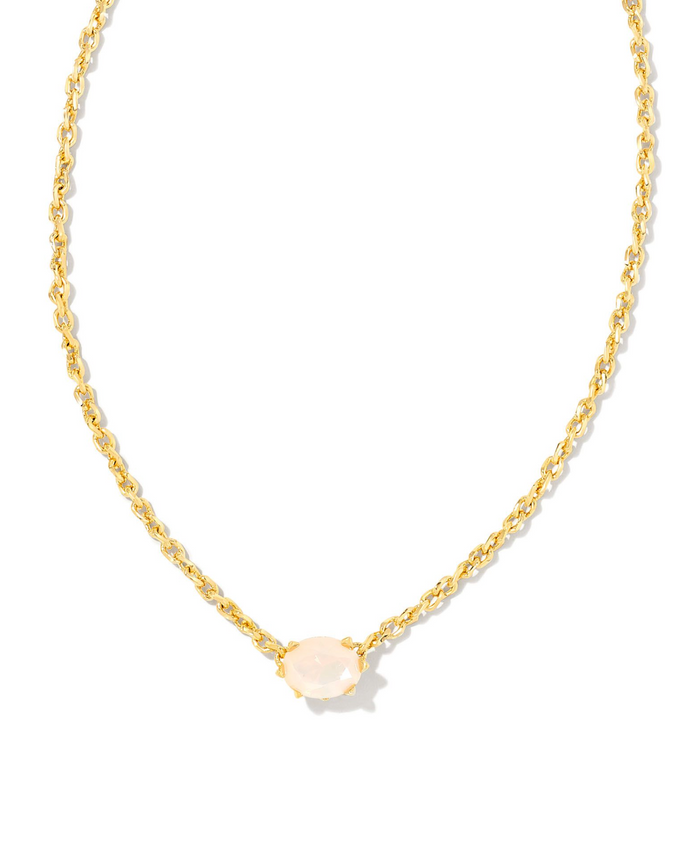 Cailin Gold Pendant Necklace in Gold Iridescent Crystal