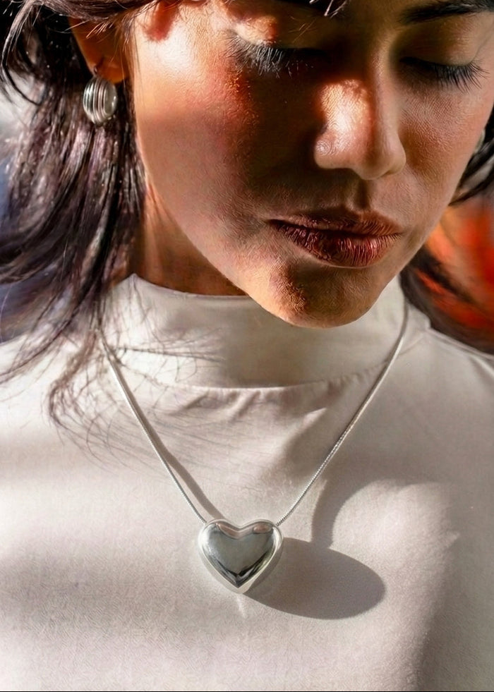 Peter + June - Can't Heartly Wait Necklace - Stainless Steel -