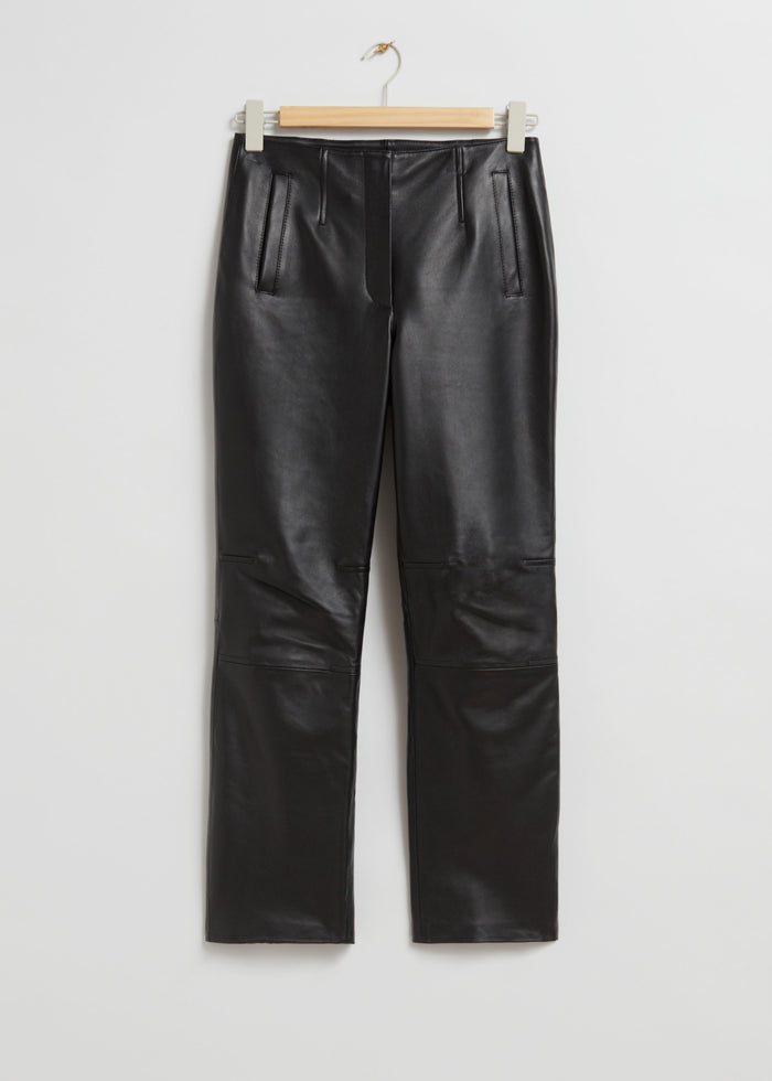 & Other Stories - Carbon Leather Trousers - Black -