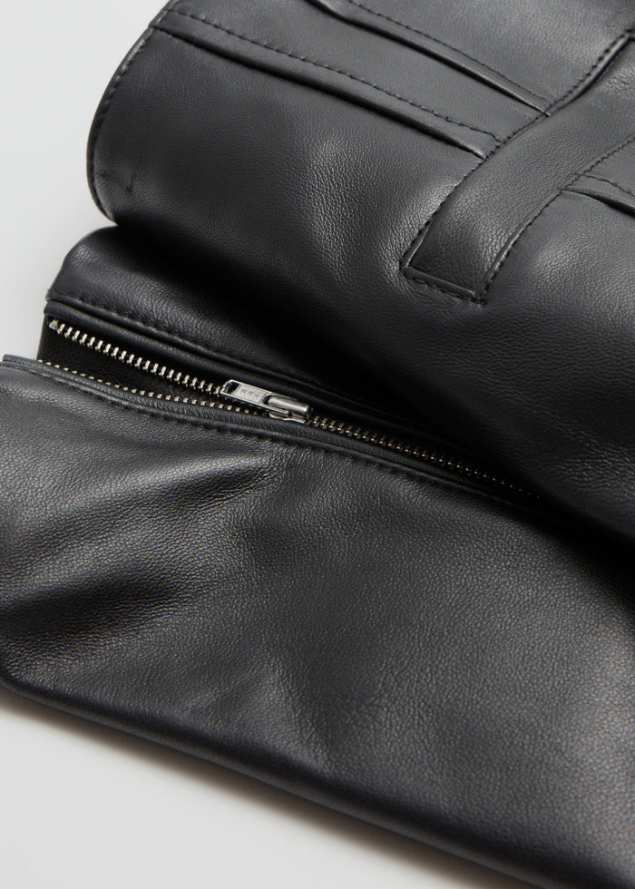 & Other Stories - Carbon Leather Trousers - Black -