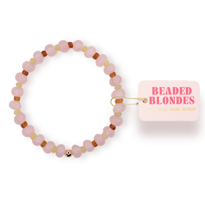 Caroline Bracelet in Light Pink, Green, and Brown