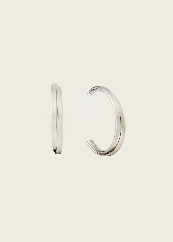 Aiori - Cassie Hoop Clip On Earrings - Silver -