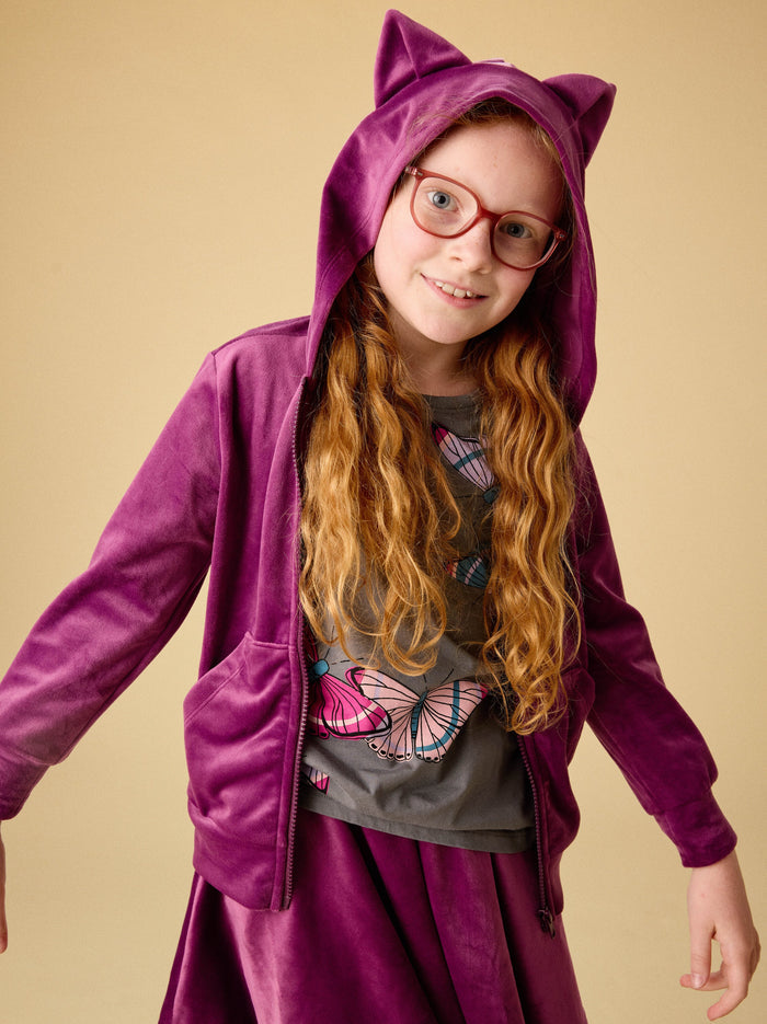 Cat Ears Velour Hoodie