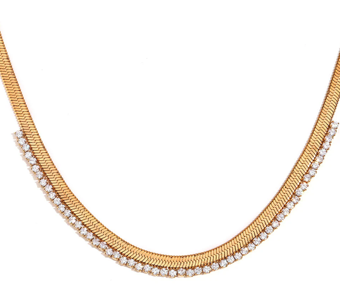 Cecile-Herringbone 14K Necklace