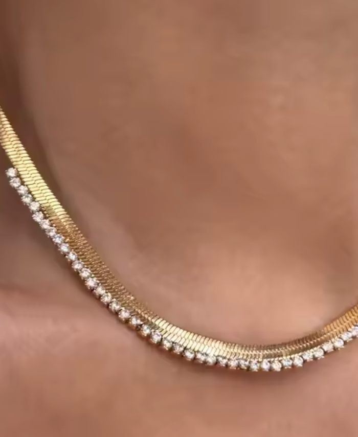 Cecile-Herringbone 14K Necklace