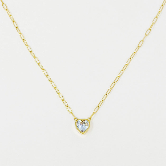 Chained To My Heart Necklace: Clear