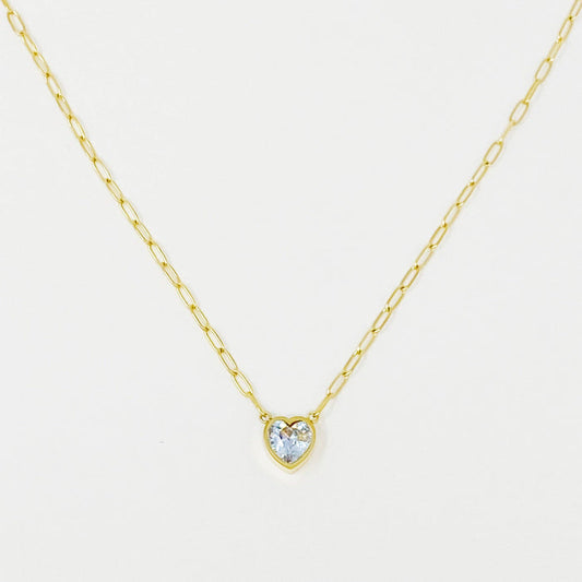 Chained To My Heart Necklace: Clear