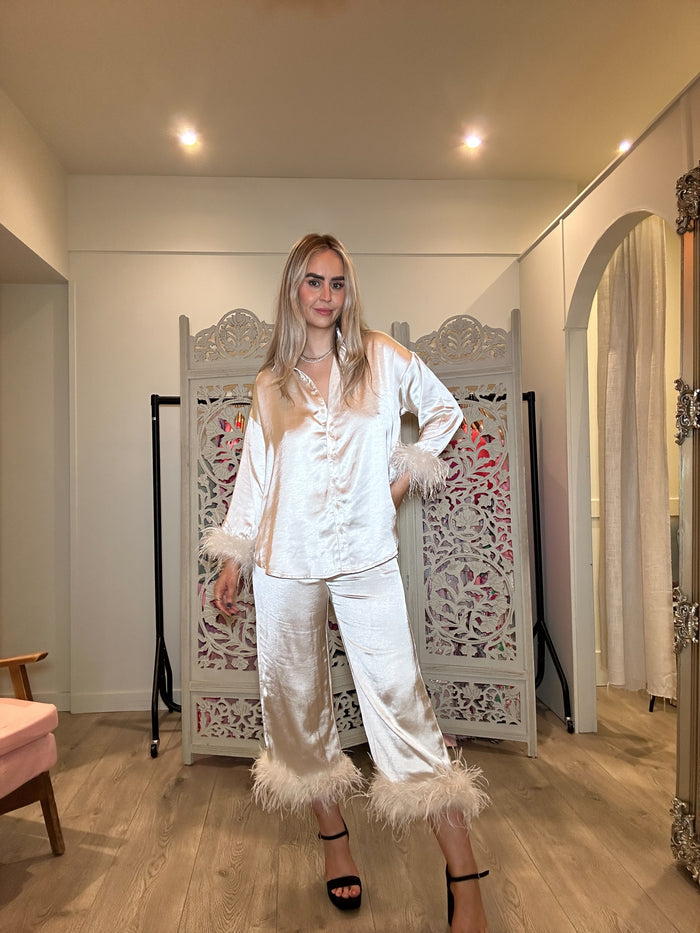 Champagne Feather Two Piece