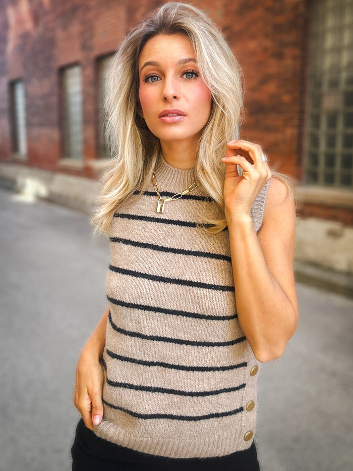 Charlie B Retro Stripes Sweater Vest