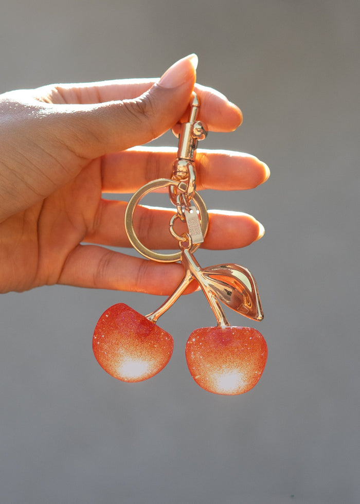 Peter + June - Cherry Cola Bag Charm - 18K Gold Plated + Pink -