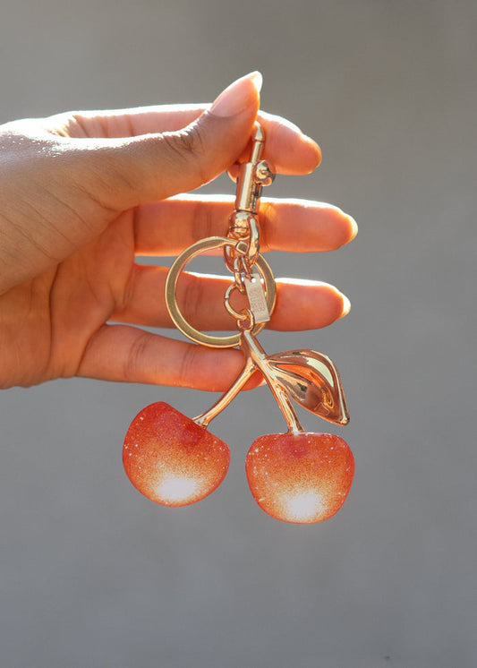 Peter + June - Cherry Cola Bag Charm - 18K Gold Plated + Pink -