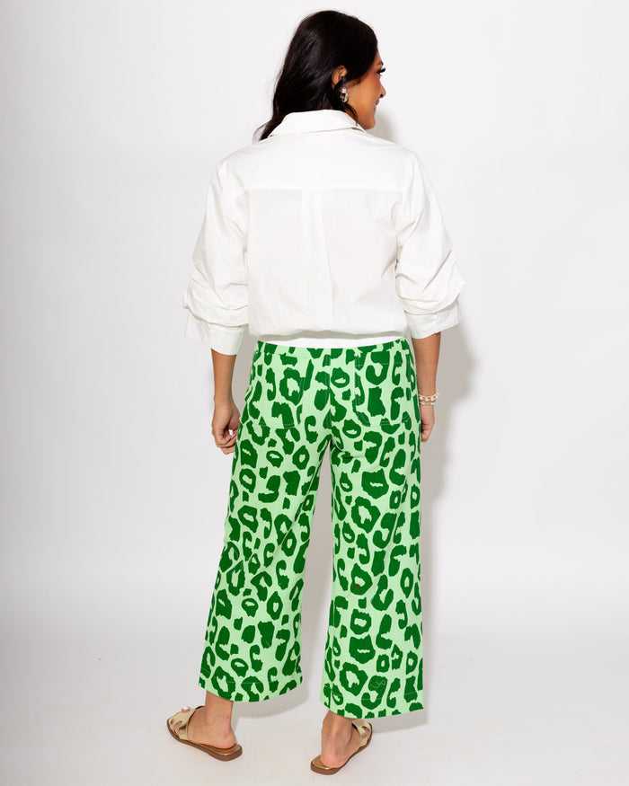 Chic Banded Hem Button Up in Off White