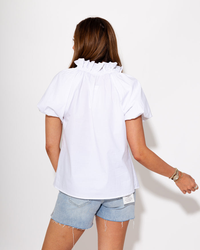 Chic High Collar Tie Front Top