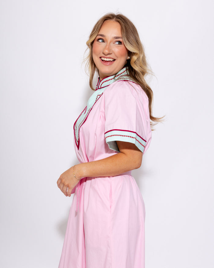 Chic Pink Contrast Midi