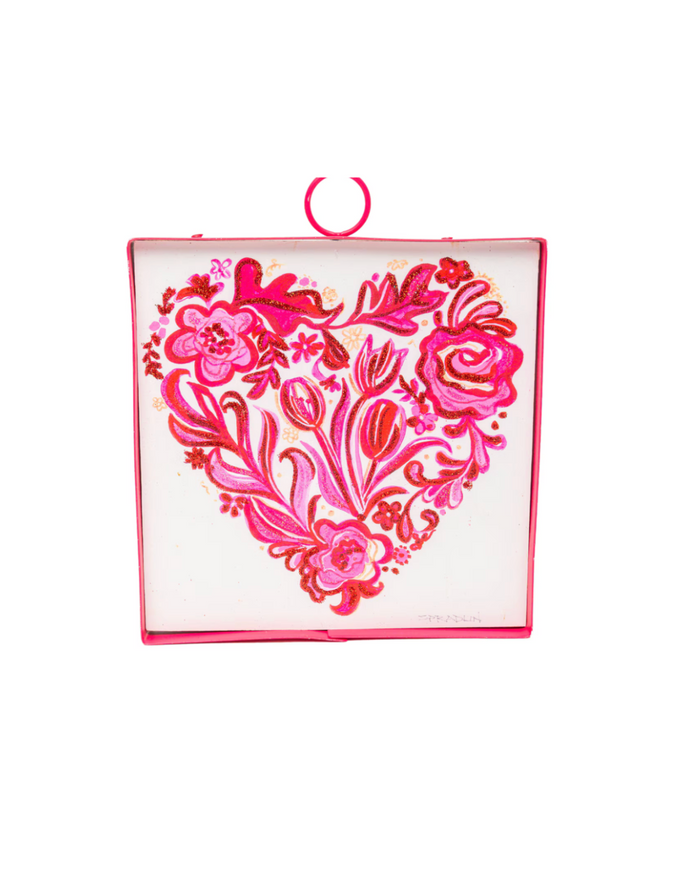 Chinoiserie Collage Heart Charm